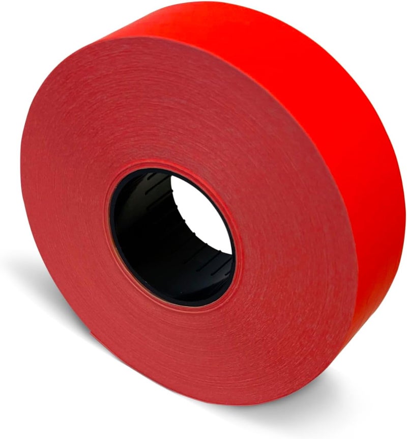 Veltec Fluorescent Red Labels for Monarch Pricemarker Easy-Load 1131 One-Line Pricing Gun – One Roll (2500 Labels) - Image 1